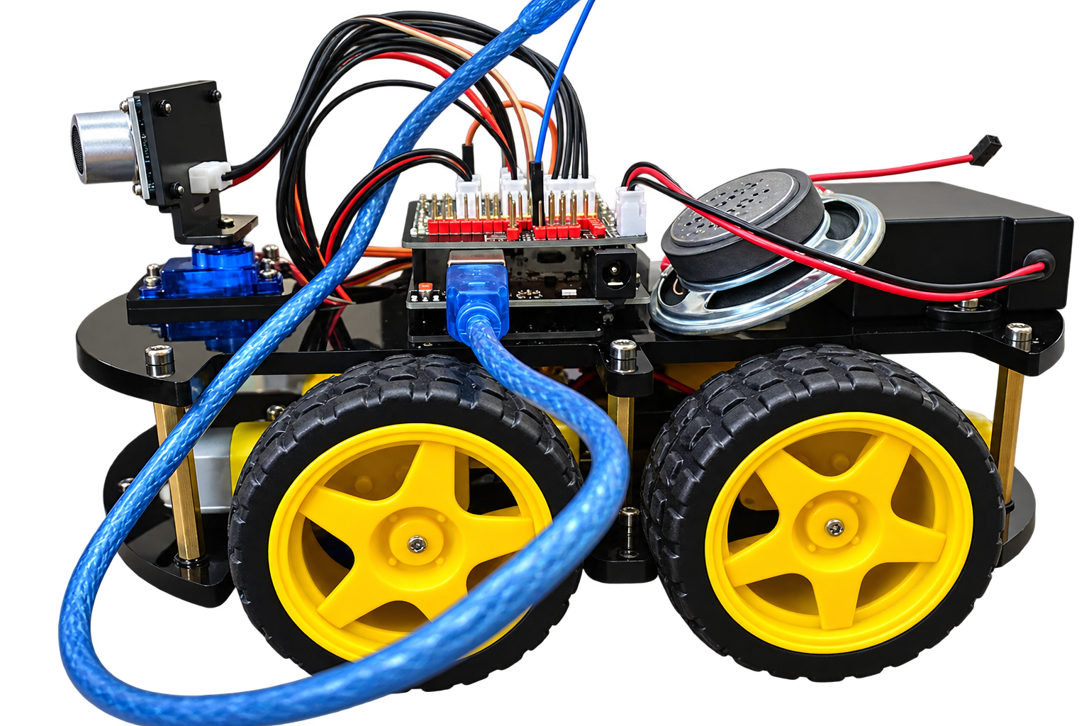 Background-removed illustration of the audio navigation robot car